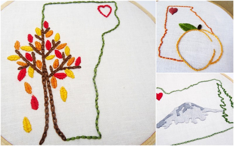 50 States, 50 Embroidery Patterns